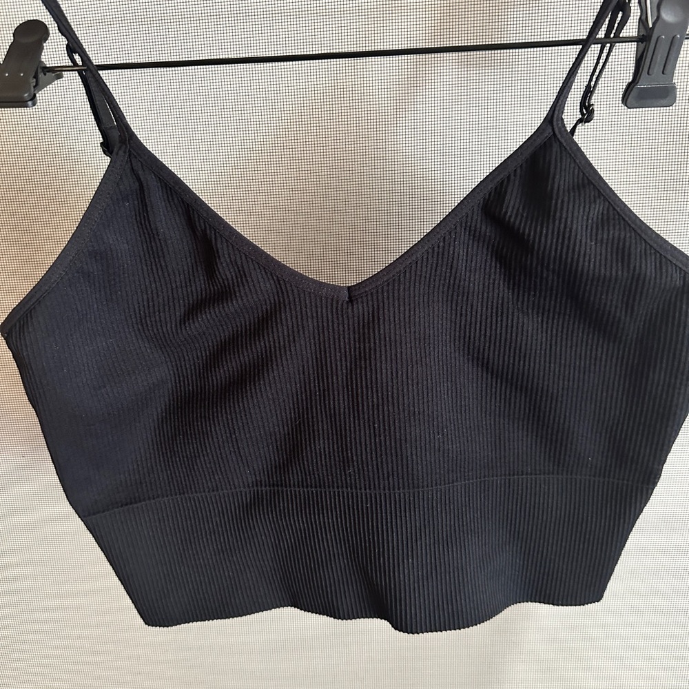 Zella Black Ribbed Tank Top